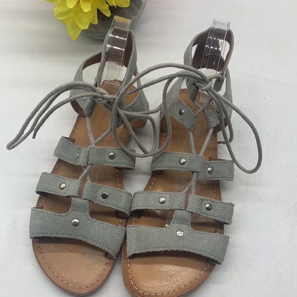 Urban Outfitters Light green Leather Lace Up Sandals Size 7. MCS3736 - Picture 3 of 10